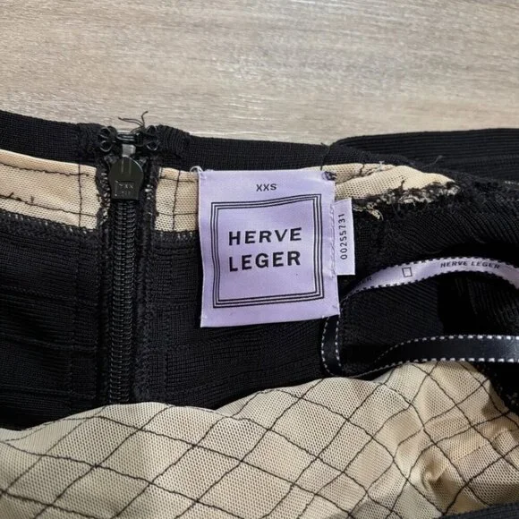 Herve Leger Bodycon Black Dress XXS - Picture 4 of 5